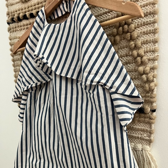 ALICE + OLIVIA| Stripe 100% Cotton Ruffle Swing Top - Picture 5 of 11
